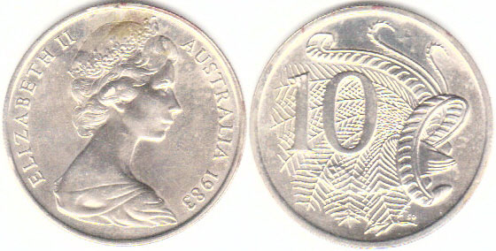1983 Australia 10 Cents (Unc) A002229